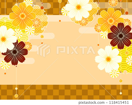 Cosmos Japanese style background 118415451