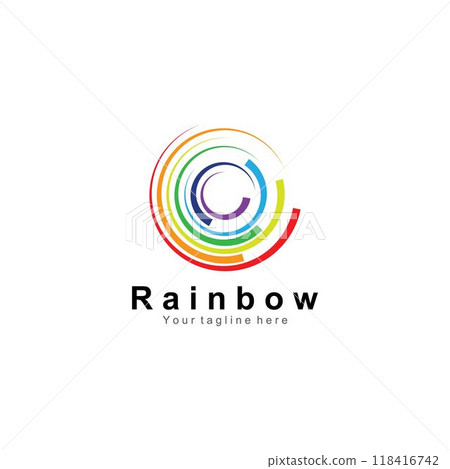 Rainbow icon logo vector template illustration design 118416742