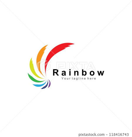 Rainbow icon logo vector template illustration design 118416743