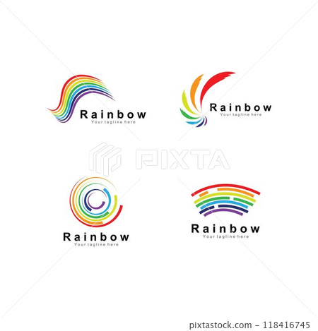 Rainbow icon logo vector template illustration design Rainbow icon logo vector template illustration design 118416745