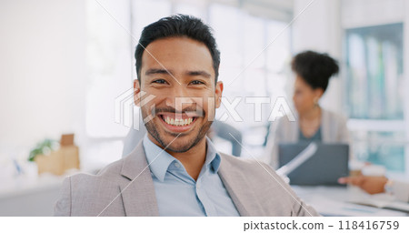 Happy, face and businessman in portrait with ceo, planning and success with corporate career. Chinese man, manager and reward for productivity, sales and marketing with development to leadership Happy, face and businessman in portrait with ceo, planning and success with corporate career. Chinese man, manager and reward for productivity, sales and marketing with development to leadership 118416759