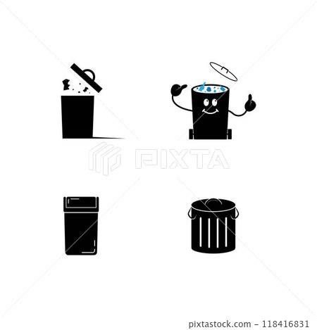 vector icon trash can. Trash Can, Rubbish Bin sign design template vector icon trash can. Trash Can, Rubbish Bin sign design template 118416831
