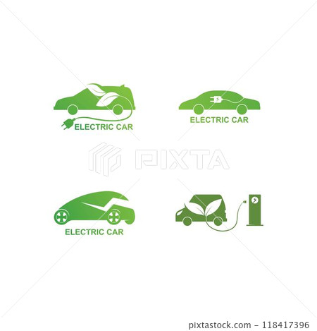 Electric car green car Vector illustration Electric car green car Vector illustration 118417396