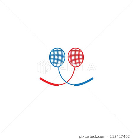 Badminton Logo vector icon illustration design template.Badminton Shuttlecock icon logo Badminton Logo vector icon illustration design template.Badminton Shuttlecock icon logo 118417402