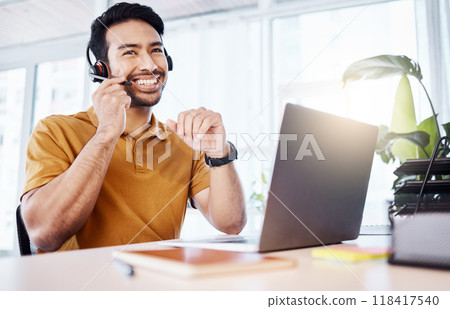 Customer service headset, laptop or happy man talking on contact us CRM, telemarketing or online call center. Communication, technology or Asian consultant in telecom consulting for technical support Customer service headset, laptop or happy man talking on contact us CRM, telemarketing or online call center. Communication, technology or Asian consultant in telecom consulting for technical support 118417540