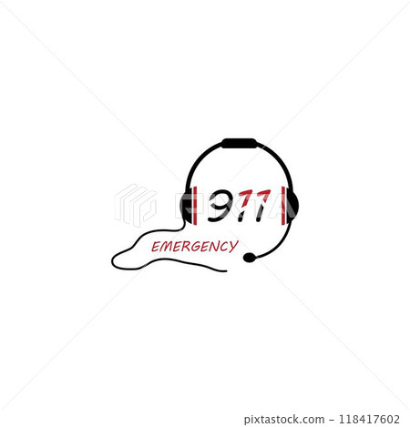 Emergency call icon template with 911 Emergency call icon template with 911 118417602