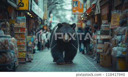 熊在購物區散步 118417940