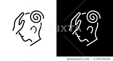 Simple line icon of a worried profile 118418026