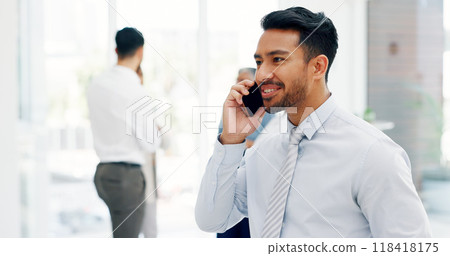 Phone call conversation, professional manager and happy man consulting business contact for real estate investment. Team leader, communication and realtor talking, discussion or speaking on cellphone Phone call conversation, professional manager and happy man consulting business contact for real estate investment. Team leader, communication and realtor talking, discussion or speaking on cellphone 118418175