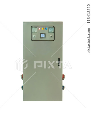 Electric control box isolated on white background Electric control box isolated on white background 118418220