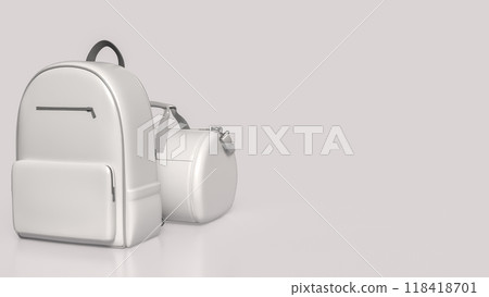 White bag on clean background image 3d rendering. White bag on clean background image 3d rendering. 118418701