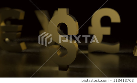 The Gold dollar symbol for  Business concept 3d rendering. 118418708