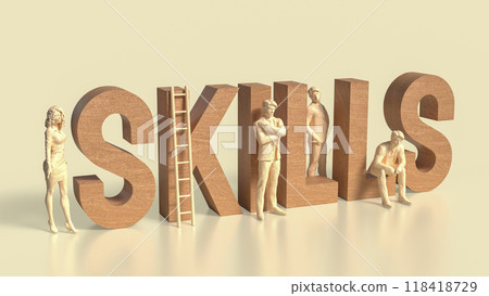 The skill text for Business concept 3d rendering. 118418729