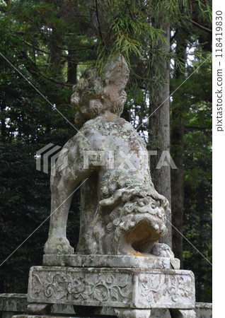 Guardian dog (Unkei statue) (Shitori/Shizuri Shrine/754 Miyauchi, Yurihama-cho, Tohaku-gun, Tottori Prefecture) 118419830