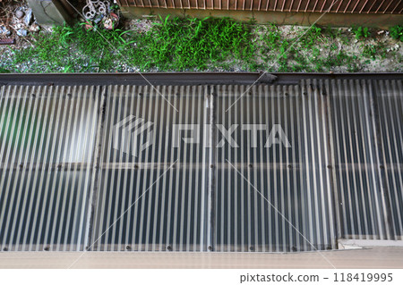 Polycarbonate roof storage shed 118419995