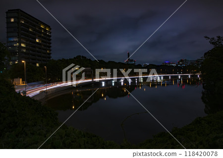 Night view of the Metropolitan Expressway Central Circular Route around Chidorigafuchi Night view of the Metropolitan Expressway Central Circular Route around Chidorigafuchi 118420078