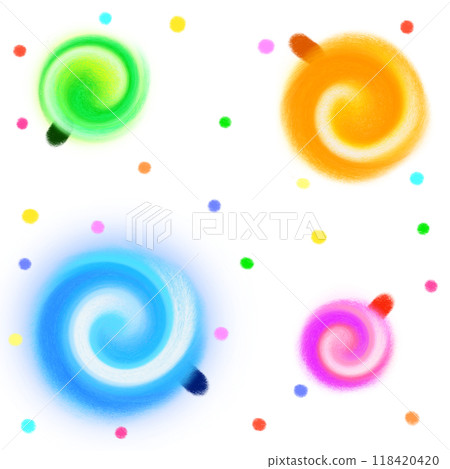 Colorful lollipop candies background design illustration Colorful lollipop candies background design illustration 118420420