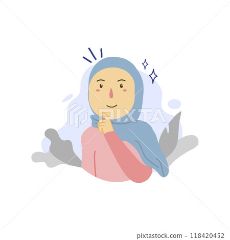 young people hijab character young people hijab character 118420452