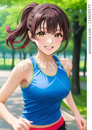 AI illustration: Jogging girl AI illustration: Jogging girl 118420575