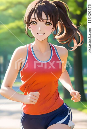 AI illustration: Jogging girl AI illustration: Jogging girl 118420576