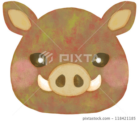 Cute boar illustration face Cute boar illustration face 118421185