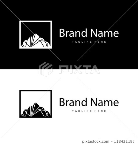 Iceberg Logo, Antarctica Logo Design, Simple Nature Landscape Vector Illustration Template 118421195