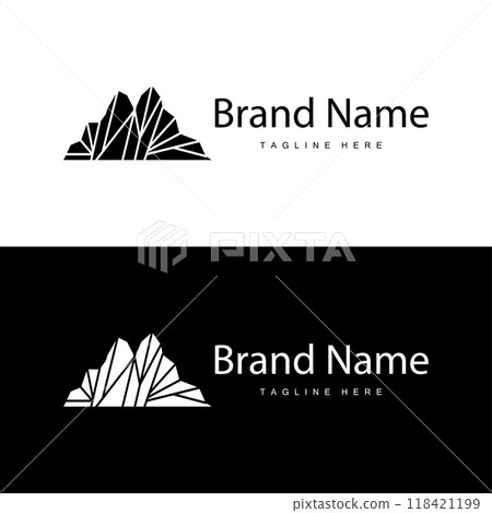 Iceberg Logo, Antarctica Logo Design, Simple Nature Landscape Vector Illustration Template 118421199