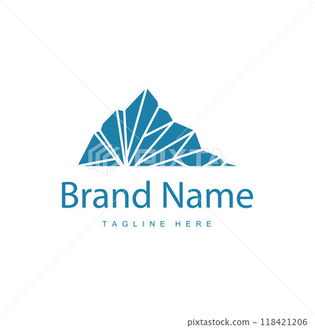 Iceberg Logo, Antarctica Logo Design, Simple Nature Landscape Vector Illustration Template 118421206