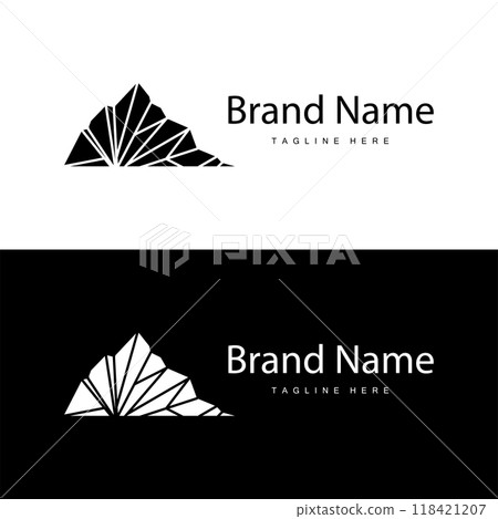 Iceberg Logo, Antarctica Logo Design, Simple Nature Landscape Vector Illustration Template 118421207