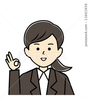 穿西裝的女人說“好” 118421659