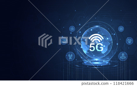 5G network wireless systems and internet technology concept. smart city communication network. 5G wireless mobile internet wifi connection data concept. vector. 5G network wireless systems and internet technology concept. smart city communication network. 5G wireless mobile internet wifi connection data concept. vector. 118421666