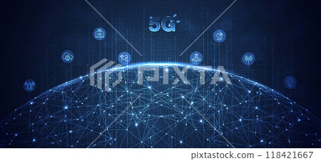 5G network wireless systems and internet technology concept. smart city communication network. 5G wireless mobile internet wifi connection data concept. vector. 5G network wireless systems and internet technology concept. smart city communication network. 5G wireless mobile internet wifi connection data concept. vector. 118421667