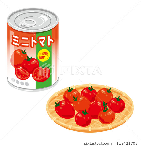 罐裝櫻桃番茄和漏勺櫻桃番茄 118421703