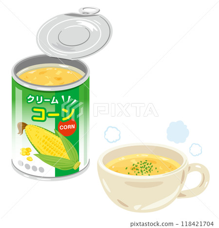 杯子裡的玉米罐頭和玉米湯 杯子裡的玉米罐頭和玉米湯 118421704