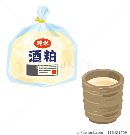 袋中的酒糟和茶杯中的甘酒 118421709