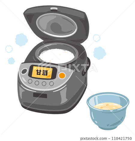 Rice cooker and sweet sake in a teacup 118421750