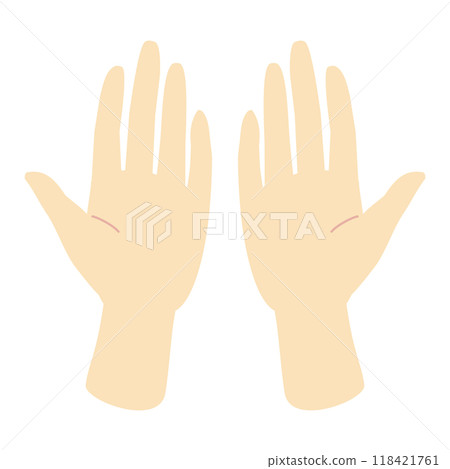 Parts showing the palms of both hands: Natural color, fewer lines Parts showing the palms of both hands: Natural color, fewer lines 118421761
