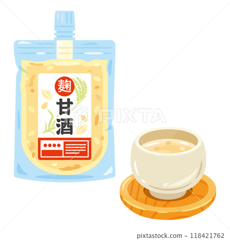 Packed Koji Amazake and Amazake in a teacup Packed Koji Amazake and Amazake in a teacup 118421762