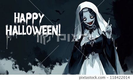 vampire woman on the background of the castle halloween. vampire woman on the background of the castle halloween. 118422014