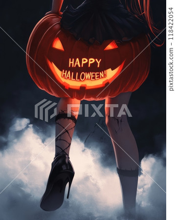vampire woman on the background of the castle halloween. vampire woman on the background of the castle halloween. 118422054