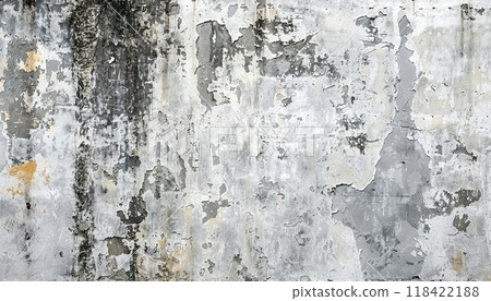 Abstract grunge aged white wall texture background wallpaper. Backdrop, gray weathering spots, artistic street concrete, detailed composition Abstract grunge aged white wall texture background wallpaper. Backdrop, gray weathering spots, artistic street concrete, detailed composition 118422188