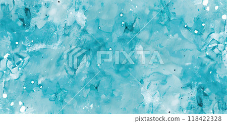 Abstract grunge light blue watercolor texture background wallpaper. Backdrop, cyan teal color, art, paint, artistic, splatter, natural flow, detailed composition 118422328