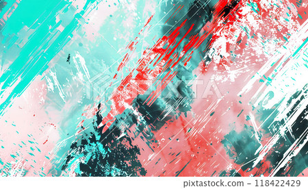 Grunge abstract glitch rough texture background wallpaper. Red, cyan, color, grainy, backdrop, tattered, artistic pattern, distressed, detailed composition Grunge abstract glitch rough texture background wallpaper. Red, cyan, color, grainy, backdrop, tattered, artistic pattern, distressed, detailed composition 118422429