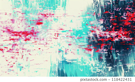 Grunge abstract glitch rough texture background wallpaper. Red, cyan, color, grainy, backdrop, tattered, artistic pattern, distressed, detailed composition Grunge abstract glitch rough texture background wallpaper. Red, cyan, color, grainy, backdrop, tattered, artistic pattern, distressed, detailed composition 118422431