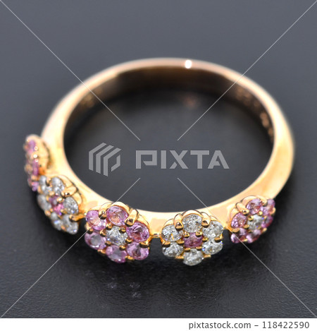 粉紅鑽花戒指 118422590