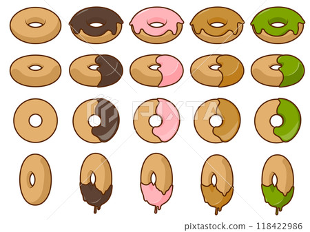 Pop donut illustration set 118422986