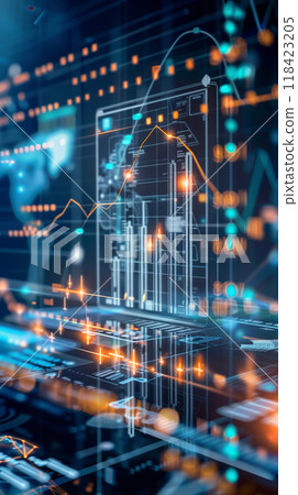 A computer screen shows a bunch of numbers and graphs A computer screen shows a bunch of numbers and graphs 118423205
