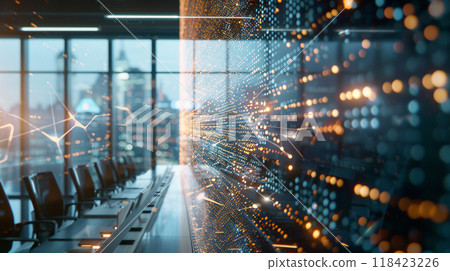 A computer screen with a lot of dots on it 118423226