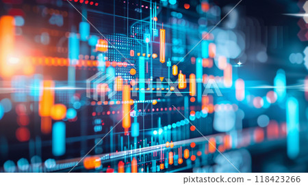 A colorful image of a graph with many different colored lines 118423266