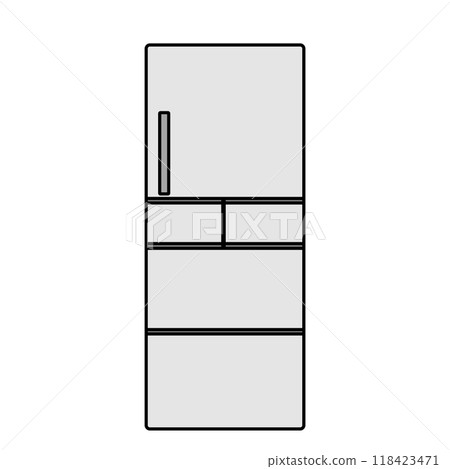 Simple illustration of a large family refrigerator 118423471